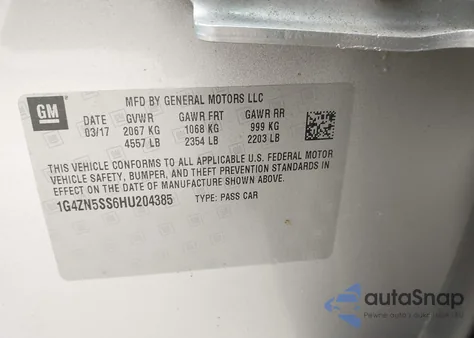 2017 Buick Lacrosse Preferred from USA, damaged, VIN 1G4ZN5SS6HU204385